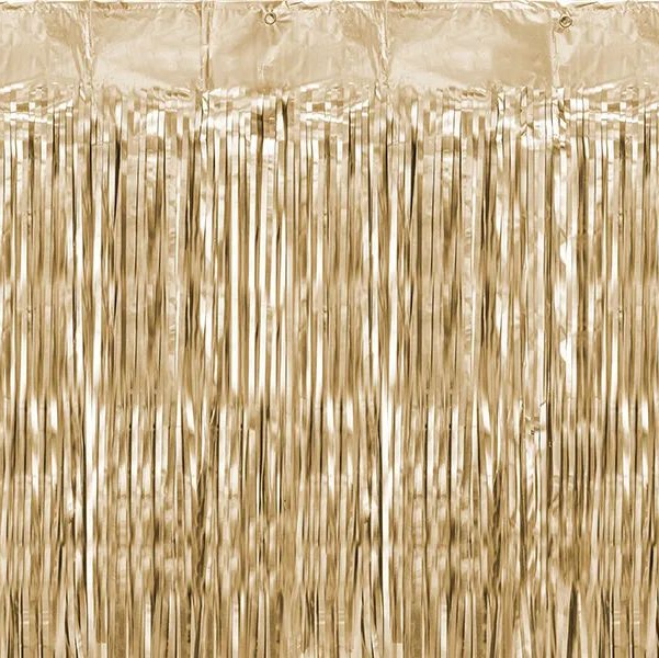 Dekorace - závěsná clona zlatá metalická 90 x 250 cm