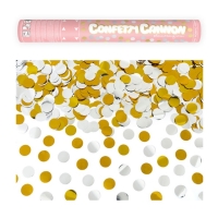 Vystelovac konfety - Party vystelovac zlat a stbrn puntky 40 cm
