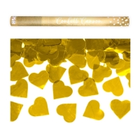 Vystelovac konfety - Svatebn srdce zlat 60cm 1ks