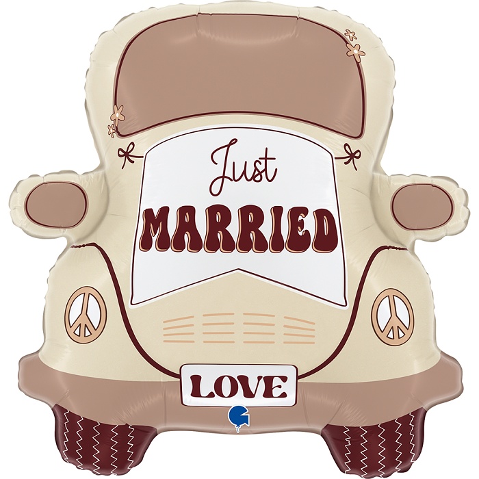 Balónek fóliový Just Married auto 66 cm