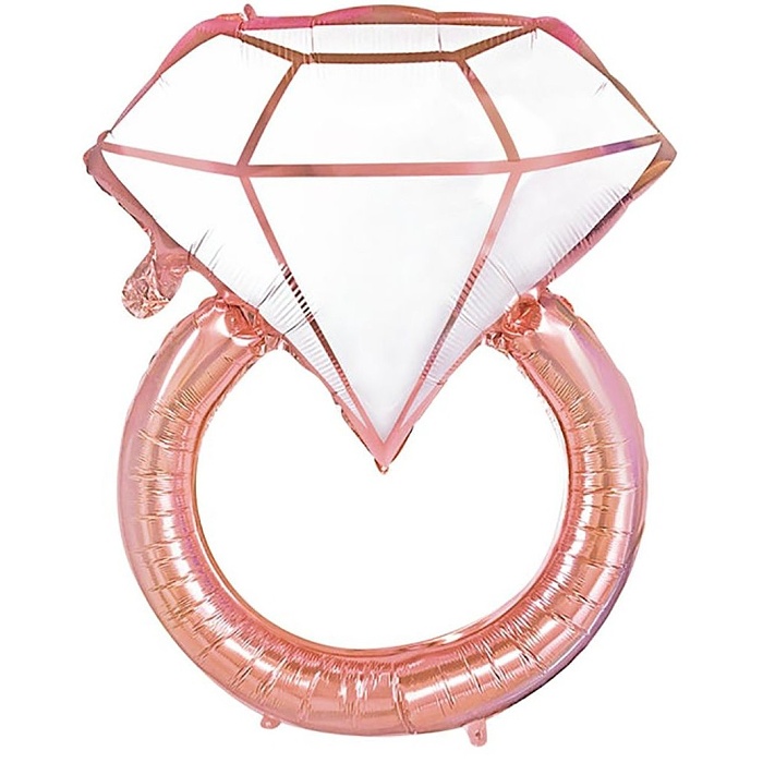 Fóliový balónek Prsten růžové zlato 67x80cm