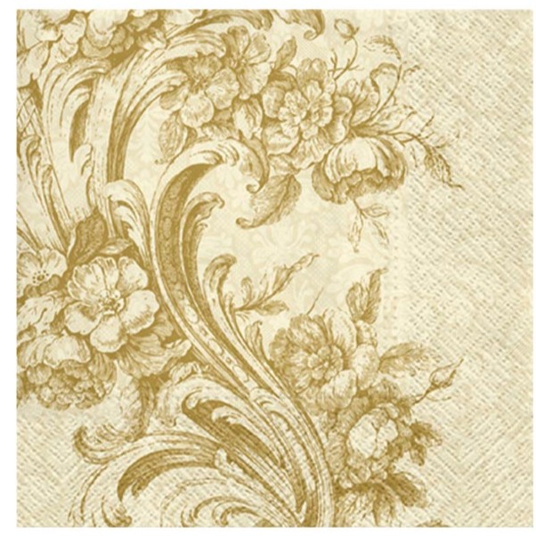 Ubrousky papírové Zlaté s ornamenty 20 ks