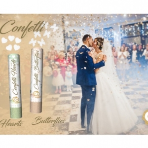 Konfety vystřelovací bílí motýlci 30 cm